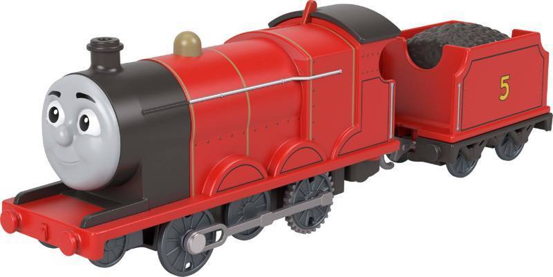 lot 58351 image: Thomas & Friends Mattel Fisher-Price Motorized Toy Train, Classic James Battery-Powered Engine & Cargo Car, Storytelling Play for Preschoolers - Retail $11