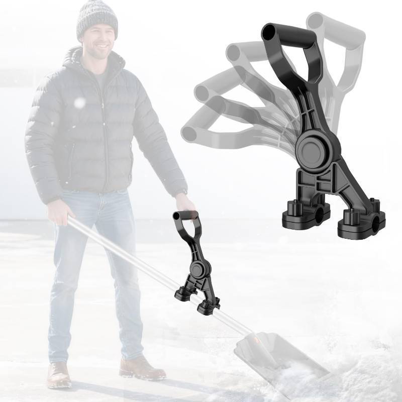 lot 43511 image: Universal Handle Attachment for Snow Shovel, Goldusk 5-Angle Ergonomic Snow Shovel Handle Replacement, ABSGF Handle Extension for Snow Shovel, Rake, String Trimmer, Back-Saving Design - Retail $33