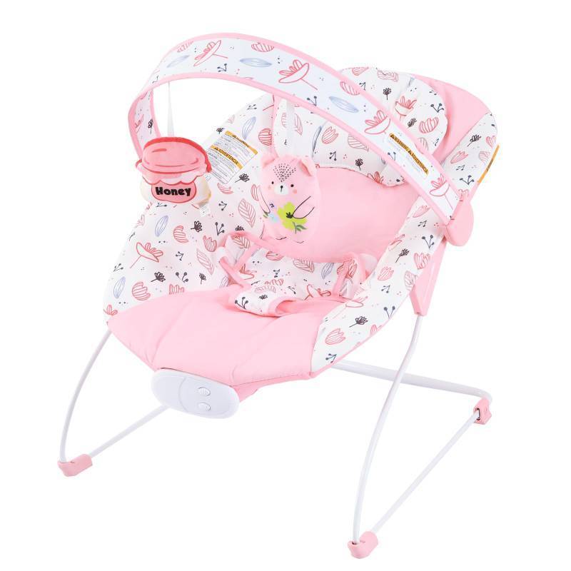 lot 51093 image: Otrolepota Baby Bouncer, Infants Bouncy Seat with Music and Vibrations,Baby Rocker with Hanging Rattles Bear & Honey Pot for Newborns Indoor Outdoor Use 0-6 Months Up to 20 lbs - Retail $77