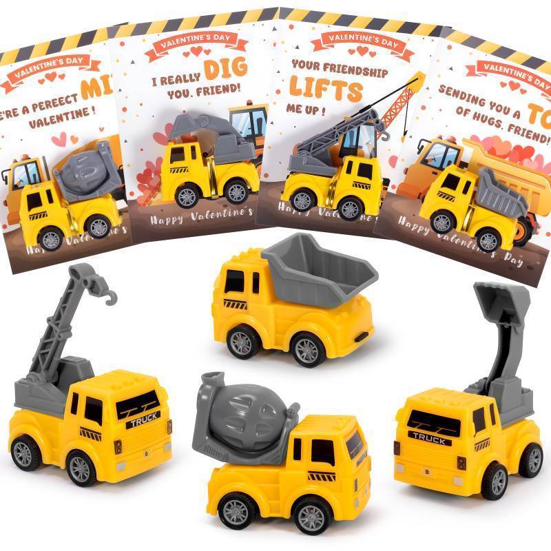 lot 33376 image: Laoyebaohao 24 Pack Valentines Day Cards for Kids School with Construction, Valentines Day Gifts for Kids Party Favor, Classroom Prizes School Exchange Gifts - Retail $14