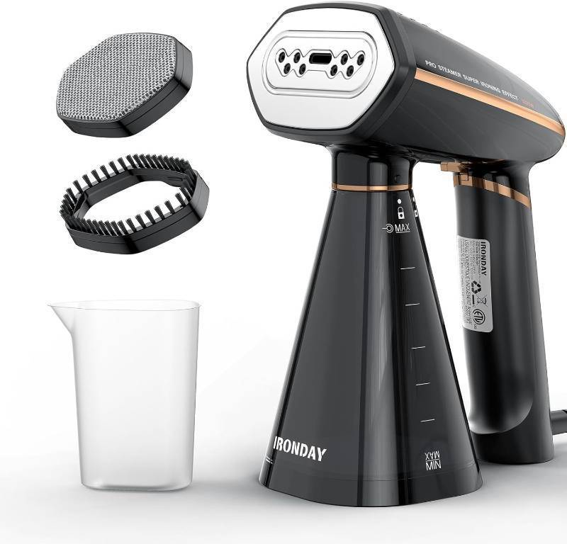 lot 43610 image: IRONDAY Steamer for Clothes, 1200W Portable Handheld Garment Steamer&Iron 2-in-1 with Fast Heat-up, Auto-Off, 350ml Water Tank, Powerful Foldable Handle Clothes Steamer Compact Size for Travel Home - Retail $37