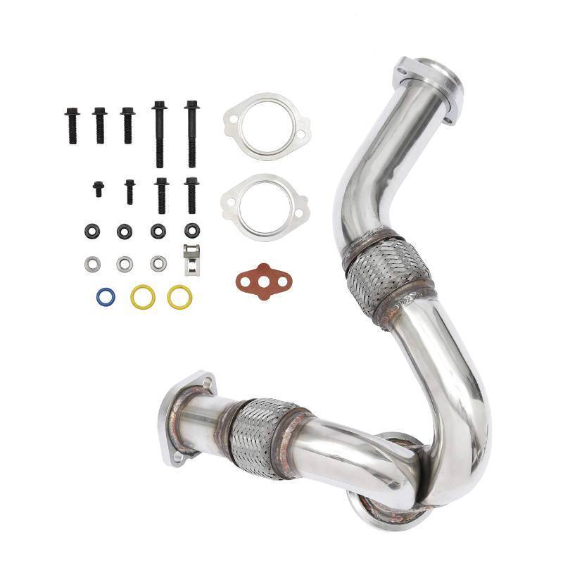 lot 58415 image: HQPASFY Turbocharger Y-Pipe Up Pipe for 2003-2007 Ford 6.0L Powerstroke Diesel Replaces# 679-011, 5C3Z6K854CA PRE-OWNED - Retail $76