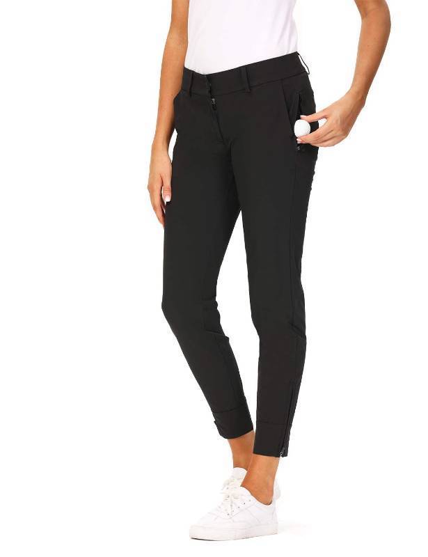 lot 58420 image: Hiverlay Womens pro Golf Pants Quick Dry Slim Lightweight Work Pants with Straight Ankle Also for Hiking or Casual Ladies Black-XXL - Retail $50