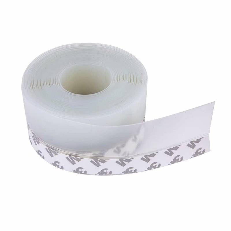 lot 58484 image: Silicone Seal Strip,Weather Stripping for Door or Window,Weatherproof Soundproof Self Adhesive Door Strip Bottom, Draft Stopper Silicone Strip Tape (Transparent, 45mm) - Retail $12