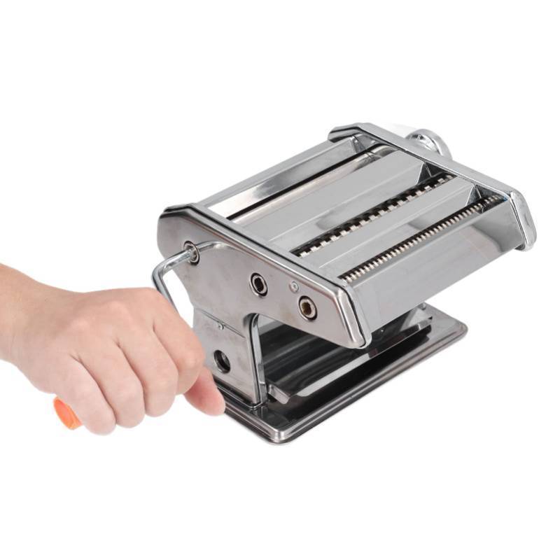 lot 3948 image: Pasta Maker Machine, Manual Noodle Pressing Machine with Adjustable Thickness Settings, Stainless Steel Noodles Maker with Rollers and Cutter for Spaghetti, Fettuccini, Lasagna (A) - Retail $54