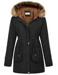 GRACE KARIN Womens Military Hooded Thicken Fleece Parkas Anroaks Coats S Black - Retail: $90