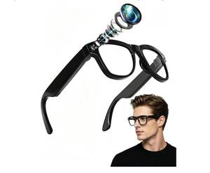 lot 16953 image: Coucur AI Smart Glasses with Camera, 8MP HD Camera Glasses & 1080P Video Recording Glasses, ChatGPT Voice Assistant, Multi-Language Real-Time Translation, Open Ear Earbuds for TravelMeetingsVlog - Retail $90