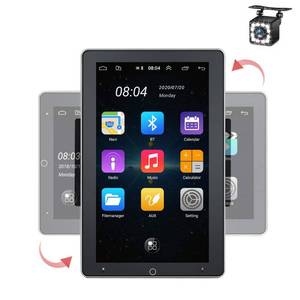 lot 16956 image: NHOPEEW Universal Double Din Android Car Radio - 10 inch Automatic Rotation HD Full Touch Screen Car Radio with GPS Navigation, WiFi Connection, Mirror Link with Backup Camera  Mic - Retail $130