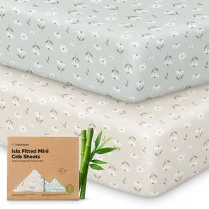 lot 29368 image: Pack and Play Sheets Fitted - 2-Pack Mini Crib Sheets for Pack N Play Mattress 38x26, Soft & Cozy, Neutral Toddler Playard Bedding, Snug Fitted Mini Baby Crib Mattress Cover Boy, Girl (Daisies) - Retail $17