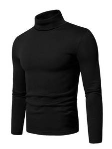lot 29370 image: Askdeer Mens Turtleneck Long Sleeve Shirts Thermal Underwear Tops Basic Pullover Sweater Tees Black M - Retail $15