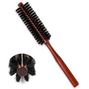 lot 29371 image: Small Round Hair Brush for Thin or Short Hair, Natural Boar Bristle Hair Brush with Wooden Handle Mini Volumizing Roller Hairbrush for Women & Men Fine Hair Drying, Styling, Curling,Restore Hair Shine - Retail $6