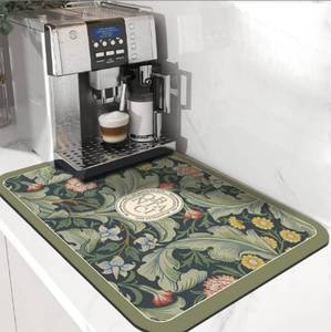 lot 32270 image: Cciphy Cute Coffee Maker Mat for Countertops Bar Accessories, Colorful Dish Drying Pad for Kitchen, Absorbent Quick Drying Mat, 12 X20inch (Color D, 12x 20) - Retail $12