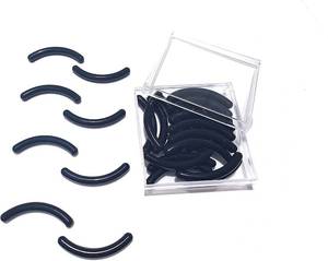lot 32271 image: GOUWEIBA Eyelash Curler Refill Pads - Silicone Rubber Universal Eye Lash Curler Replacement with Clear Storage Box (Black) - Retail $5