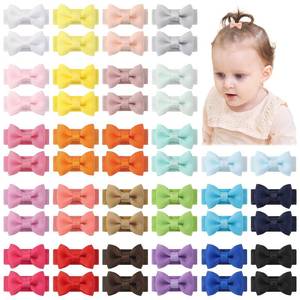 lot 32272 image: yoyokid 50PCS Baby Girls Snap Hair Clips, 1.2 Grosgrain Ribbon Tiny Hair Bows Clips for Baby Girls Toddlers Infant Fine Thin Hair (25 Colors in Pairs) - Retail $7