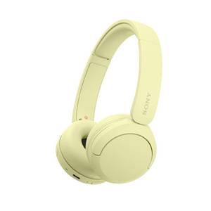 lot 41860 image: Sony WH-CH520 Wireless Headphones Bluetooth On-Ear Headset with Microphone and up to 50 Hours Battery Life with Quick Charging, Butter Yellow - Retail $38
