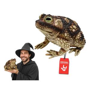 lot 41878 image: Nicky Bigs Novelties Morph Realistic Giant Green Witch Toad Halloween Prop 10 Latex Frog Statue for Haunted Indoor Outdoor Decor Creepy Garden Ornament Shelf Accent Gag Gift Spooky Decoration - Retail $30