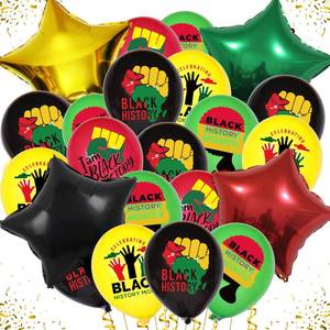lot 41884 image: Black History Month Balloons - Black History Month Party Decorations African American Country Festival African BHM Party Balloons Decoration - Retail $12