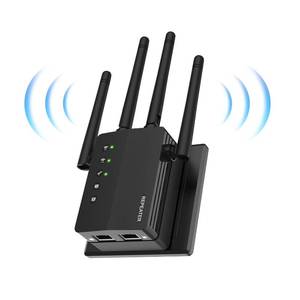 lot 41891 image: 1200Mbps Dual Band 5GHz2.4GHz WiFi Extender, WiFi Extender Signal Booster, 12880 Sq.Ft Coverage, 105-Device Support, Setup for Home & Outdoor Use - Retail $60