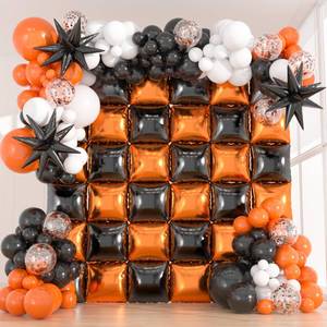 lot 41899 image: 36pcs Hot Pink Double Sided Square Foil Balloons Wall Backdrop with 188pcs Pink Balloons Arch Kit & Star Mylar Ballons for Anniversary Bridal Shower Bachelorette Birthday