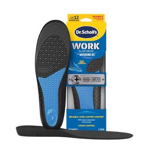 lot 41900 image: Work All-Day Superior Comfort Insoles (with) Massaging Gel, Women, 1 Pair, Trim to Fit - Retail $13
