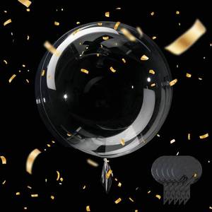 lot 41903 image: Clear BoBo Balloons - 10pcs 30inch Large Transparent Bubble Globos with Ribbon for Stuffing Birthday Party Wedding DIY Decorations - Retail $13