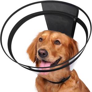 lot 41907 image: Didopet Dog Cone, Transparent Recovery Collar for Large Medium Small Dogs, E Collar After Surgery to Stop Licking, Depth Adjustable Soft Cone Not Block Vision Patented - Retail $22