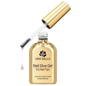 lot 41911 image: UNA GELLA 9 in 1 Gel Nail Glue U V Light Super Hold for Gel Nails Tips, 10 ml Brush On Nail Glue for Light-color Press On Nails, Rhinestones, Base coat, Blooming Art, Acrylic Tips Lamp Needed - Retail $7