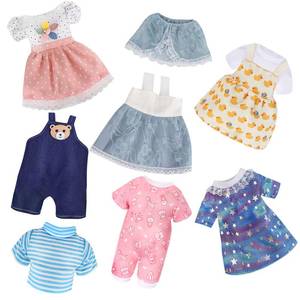 lot 41923 image: Alive Doll Clothes and Accessories - Baby Doll Dresses Fit for 10 11 12 Inch Girl Dolls, 6 Sets Dolls Outfits Include Dresses, Pajamas, One-Piece Suit, Jumpsuits, for Girls Gifts Christmas - Retail $14