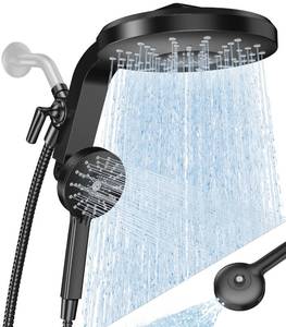 High Pressure Rain Showerhead Combo, 2026 Magnetic Shower Head Set with Detachable 8-Mode Handheld Shower Spray, Adjustable Angle Dual Showerhead System with Built-in Magnetic Docking and Power Jets - Retail: $78