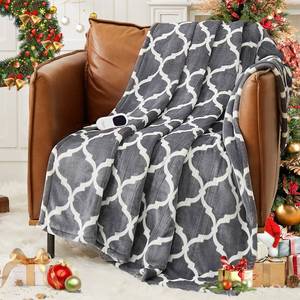 lot 43937 image: Homemate Heated Blanket Electric Throw - 50x60 Heating Blanket with 10 Fast Heat Levels 8 Hours Auto Off Soft Cozy Flannel Over-Heated Protection ETL Certification Keep Warming in Home - Retail $25