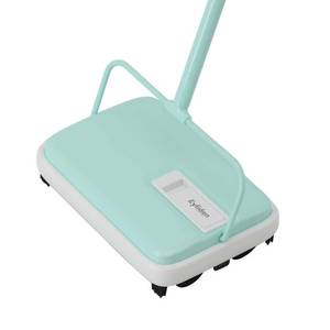 lot 43944 image: Eyliden Carpet Sweeper, Mini Size Lightweight Hand Push - No Noise, Non-Electric, Easy Manual Sweeping Only for Carpet Cleaning (Mint) - Retail $33