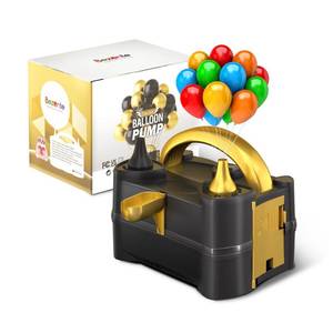 lot 43947 image: Bezente Balloon Pump Electric, Portable Balloon Inflator Pump Electric Air Pump for Balloons Dual Nozzle Electric Balloon Pump for Birthday Wedding Graduation Party Decorations - Retail $15