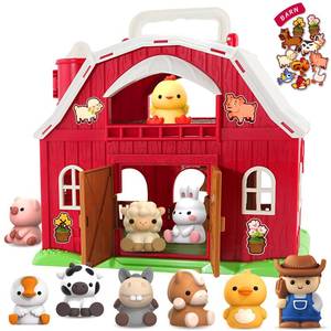 lot 43955 image: SpringFlower Toddler Toys for 1 2 3 Years Old Boys and Girls, Big Barn Toy with Farm Animal,Educational Montessori Toys, Farm Pretend Playset Toy, Christmas Birthday Gift for Toddler Baby Boys Girls - Retail $20
