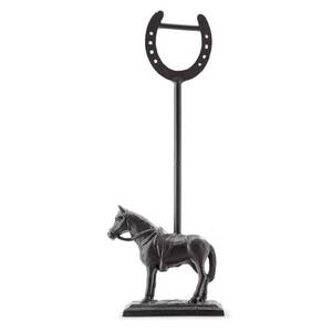lot 43966 image: Horse and Horseshoe Doorstop - Retail $47