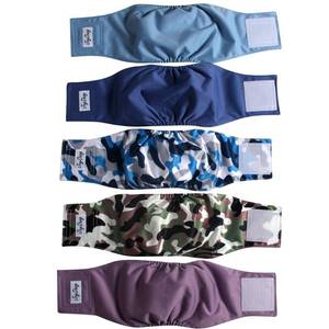 lot 43977 image: JoyDaog Reusable Dog Belly Bands for Male Dogs Diapers,5 Pack Premium Washable Dog Diapers Male Doggie Nappies Wrap,XL - Retail $29