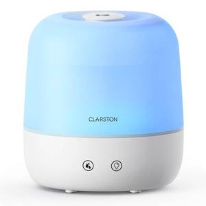lot 43983 image: Clarston 2L Cool Mist Humidifier for Bedroom with 360° Adjustable Nozzle, High and Low Mist Levels, Ultra-Low Noise, Light-Off, No BPA, Auto Shut Off, Ideal Baby Humidifier with Easy Top Filling - Retail $20