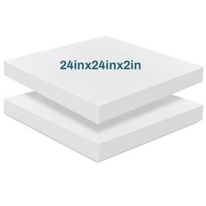lot 43990 image: Frienda 2 Pack 2 x 24 x 24 Upholstery High Density Foam Cushion Replacement Square Cut to Size Foam Couch for Chair Couches Padding Shipping Packing DIY Cosplay Projects(White) - Retail $30