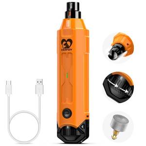 lot 48849 image: Casfuy 6-Speed Dog Nail Grinder - Newest Enhanced Pet Nail Grinder Super Quiet Rechargeable Electric Dog Nail Trimmer Painless Paws Grooming & Smoothing Tool for Large Medium Small Dogs (Orange) - Retail $24