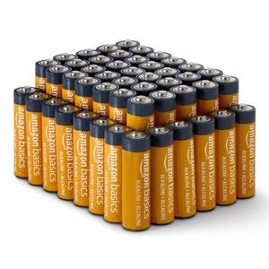 lot 48850 image: Amazon Basics 48-Pack AA Alkaline High-Performance Batteries, 1.5 Volt, 10-Year Shelf Life, Long-lasting, No Leakage - Retail $15