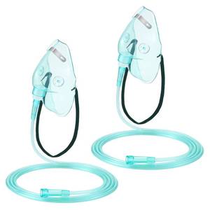 lot 48852 image: Geiserailie 2PCS L Oxygen Mask with 6.6 Ft Tubing and Adjustable Elastic Strap, Adult Oxygen Mask with Tubing, Breathing Masks for Face Adult - Retail $9