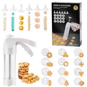 lot 48855 image: Cookie Press Gun White - Spritz Cookie Press Kit with 12 Discs & 6 Piping Tips  Perfect for Thanksgiving Christmas, Baking & Cake Decorating - Retail $20