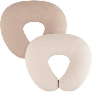 lot 48857 image: MairMore 2-Pack Muslin Nursing Pillow Covers, Breathable 100% Cotton Breastfeeding Pillow Slipcovers for Standard Nursing Pillows, Soft Covers for Baby Girls and Boys with Zipper - Retail $17