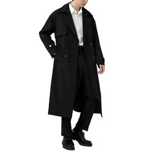 lot 48863 image: Botten Mens Double-Breasted Trench Coat - Long Jacket Overcoat-Oversized Casual Windbreaker with Lapel 3XL - Retail $70