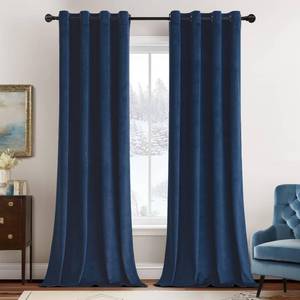 lot 48876 image: MIULEE 90 Inches Velvet Curtains Navy Blue Elegant Grommet Curtains Thermal Insulated Soundproof Room Darkening CurtainsDrapes for Classical Living Room Bedroom 52 x 90 Inch 2 Panels - Retail $47