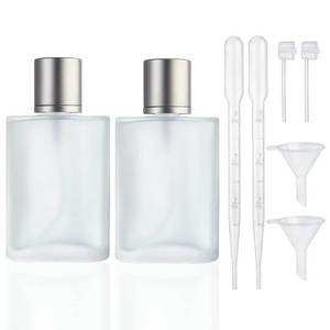 lot 48886 image: YU FENG Glass Perfume Bottles Empty Refillable Atomizer 2 Pack 100ml3.4oz(Cylinder) - Retail $10