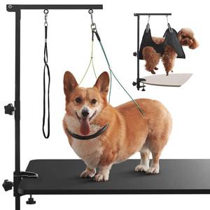 lot 61720 image: ZPVP Dog Grooming Arm with Hammock 35 Adjustable Dog Grooming Or Stand with Anti-Slip Metal Clamp No-Sit Haunch Holders for SmallMedium Pets Cat(Grooming Table Not Included) - Retail $40