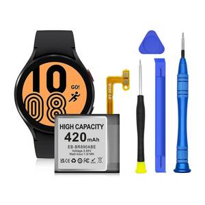 lot 29399 image: OHZHAO EB-BR890ABY Replacement Battery 420mAh, 2026 Upgrade Battery for Samsung Galaxy Watch 4 Classic SM-R890 SM-R895 (46mm)SM-R870 SM-R875 SM-R875U (44mm) with Repair Tool Kits - Retail $14