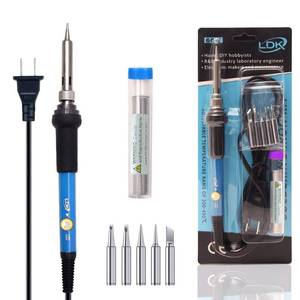 lot 29402 image: LDK Soldering Iron Kit Electric 60W 110V Adjustable Temperature Soldering Gun Welding Tools, 5pcs Replacement Tips and Solder Wire (Basic) - Retail $9