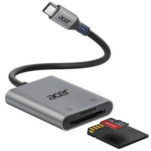 lot 29412 image: Acer SD Card Reader USB C, Dual Slots Type C to Memory Card Reader, Aluminum Micro SD Card Camera Adapter for MicroSD, SDHC, SDXC, Compatible with iPhone171615, MacBook NeoProAir, iPad, Laptop - Retail $15