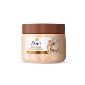 lot 29423 image: Dove Brown Sugar and Coconut Butter Body Scrub Exfoliates and Deeply Nourishes for Smooth, Radiant Skin 15 oz - Retail $8